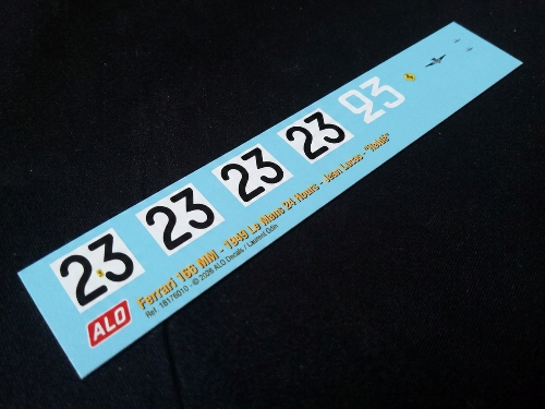 1949 24 ORE DI LE MANS #23 FERRARI 166 MM JEAN LUCAS/"HELDE" DECALCOMANIE 1:43, 1:32, 1:24, 1:18