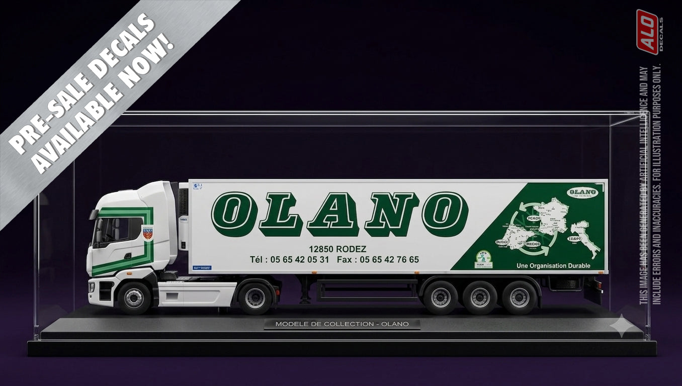2019-2020 SEMI-TRAILER DECORATION "OLANO - RODEZ" 1:87, 1:50, 1:43 DECALS