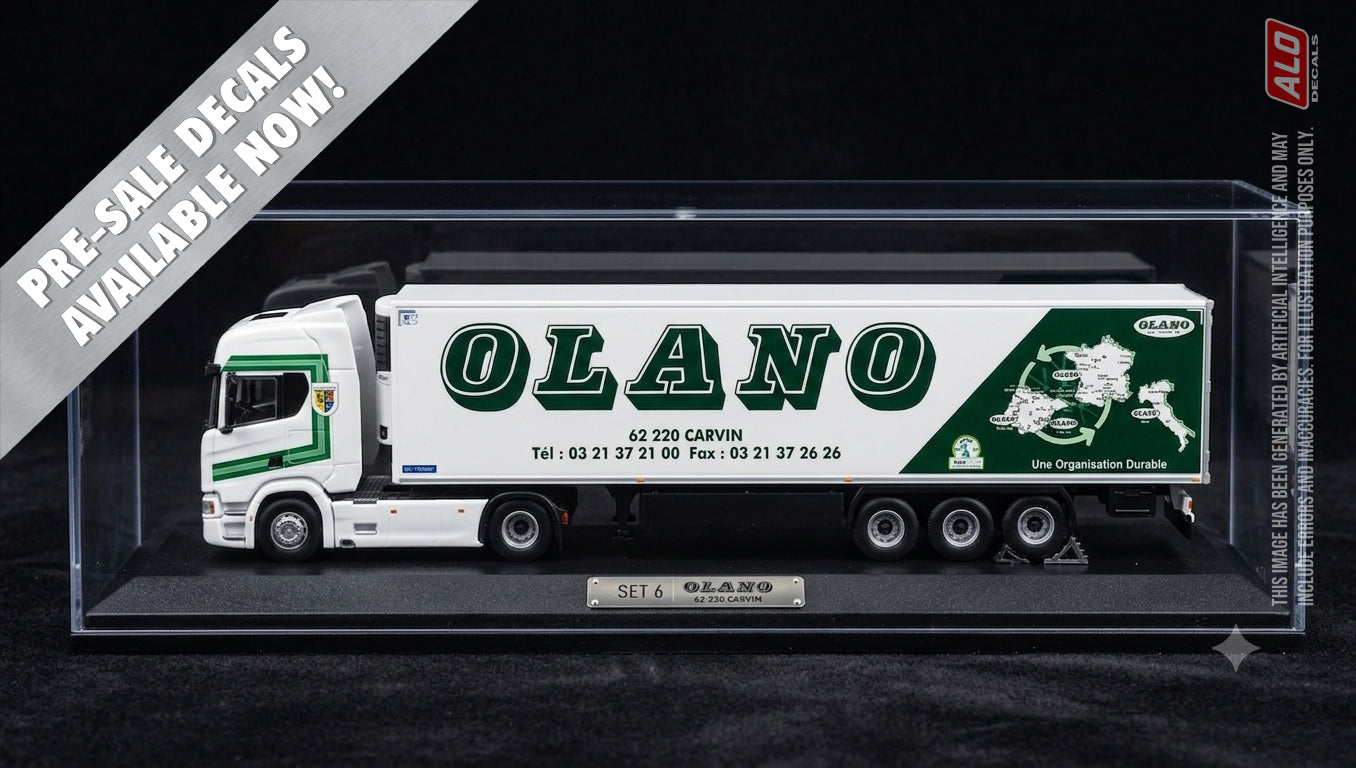 2017-2020 SEMI-TRAILER DECORATION "OLANO - CARVIN" 1:87, 1:50, 1:43 DECALS