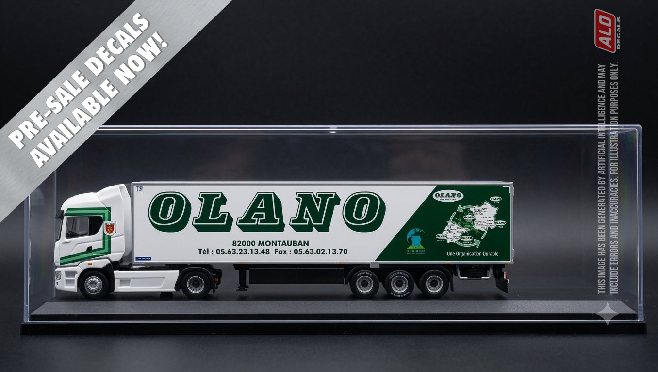 2012-2017 SEMI-TRAILER DECORATION "OLANO - MONTAUBAN" 1:87, 1:50, 1:43 DECALS
