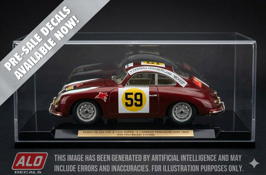 1954 CARRERA PANAMERICANA #59 PORSCHE 356 OTTO BECKER ESTRADA 1:43, 1:32, 1:24, 1:18 DECALS