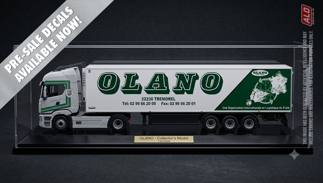 2009-2012 SEMI-TRAILER DECORATION "OLANO - TREMOREL" 1:87, 1:50, 1:43 DECALS
