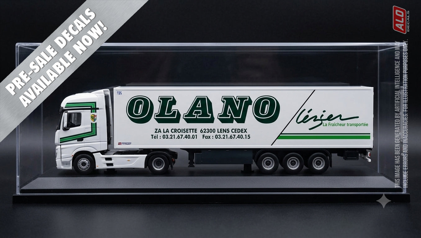 2007-2014 SEMI-TRAILER DECORATION "OLANO LEZIER - LENS" 1:87, 1:50, 1:43 DECALS