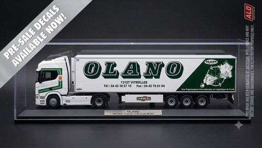2009-2012 SEMI-TRAILER DECORATION "OLANO PEREZ - VITROLLES" 1:87, 1:50, 1:43 DECALS