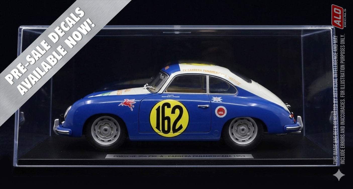 1953 CARRERA PANAMERICANA #162 PORSCHE 356 MANFREDO LIPPMANN/CARLOS ESPAÑA 1:43, 1:32, 1:24, 1:18 DECALS
