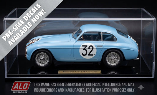1951 LE MANS 24 HOURS #32 FERRARI 166 MM YVONNE SIMON/BETTY HAIG 1:43, 1:32, 1:24, 1:18 DECALS
