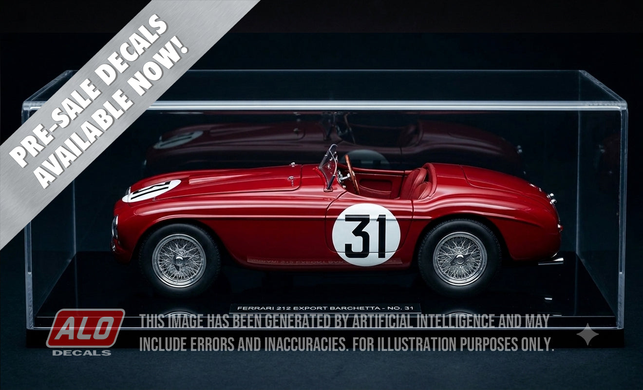 1951 LE MANS 24 HOURS #31 FERRARI 212 EXPORT CHARLES MORAN/FRANCO CORNACCHIA 1:43, 1:32, 1:24, 1:18 DECALS