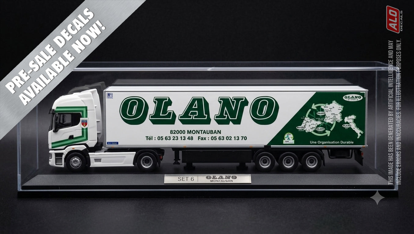 2017-2020 SEMI-TRAILER DECORATION "OLANO - MONTAUBAN" 1:87, 1:50, 1:43 DECALS