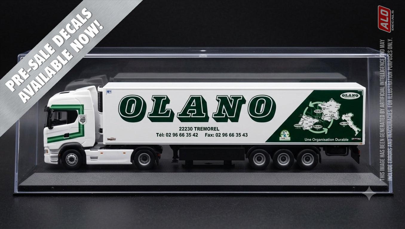 2017-2020 SEMI-TRAILER DECORATION "OLANO - TREMOREL" 1:87, 1:50, 1:43 DECALS