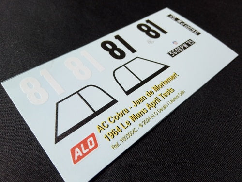 1964 LE MANS APRIL TESTS #81 AC SHELBY COBRA JEAN DE MORTEMART 1:24 DECALS