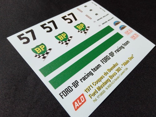 1971 COUPES DU BENELUX, ZANDVOORT #57 FORD MUSTANG BOSS "ALAIN DEX" 1:24 DECALS