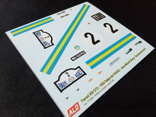 1965 AGACI RALLY #2 FERRARI 250 GTO JEAN-MICHEL GIORGI/EMMANUEL ZURINI 1:18 DECALS
