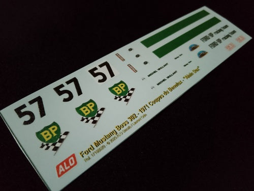 1971 COUPES DU BENELUX, ZANDVOORT #57 FORD MUSTANG BOSS "ALAIN DEX" 1:43 DECALS