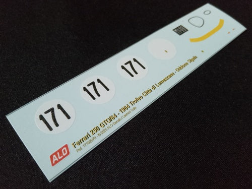1964 TROFEO CITTA DI LUMEZZANE #171 FERRARI 250 GTO/64 ODDONE SIGALA 1:43 DECALS