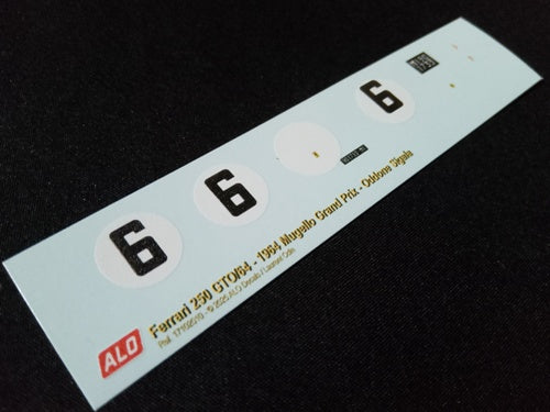 1964 MUGELLO GRAND PRIX #6 FERRARI 250 GTO/64 ODDONE SIGALA 1:43 DECALS