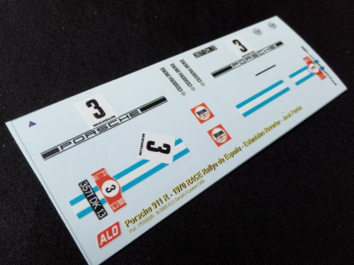 1970 RACE RALLYE DE ESPAÑA #3 PORSCHE 911 R ESTANISLAO REVERTER/JOSE PAVON 1:43 DECALS
