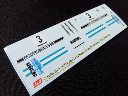1971 COSTA BRAVA RALLY #3 PORSCHE 911 R ESTANISLAO REVERTER/ELOY RODRIGUEZ 1:43 DECALS