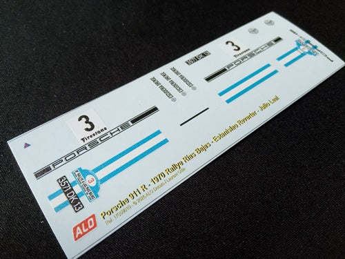 1970 RIAS BAJAS RALLY #3 PORSCHE 911 R ESTANISLAO REVERTER/JULIO LEAL 1:43 DECALS