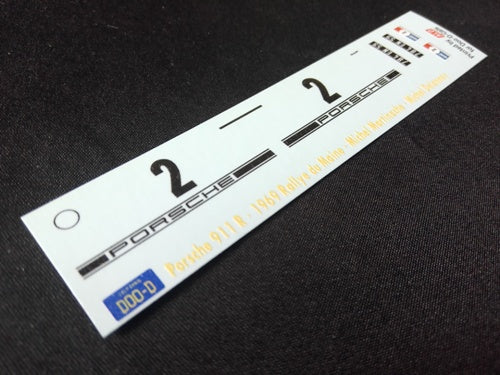 1969 MAINE RALLY #2 PORSCHE 911 R MICHEL MARTINACHE/MICHEL DELANNOY 1:43 DECALS