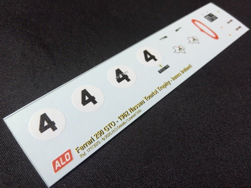 1962 NASSAU TOURIST TROPHY #4 FERRARI 250 GTO INNES IRELAND 1:43 DECALS