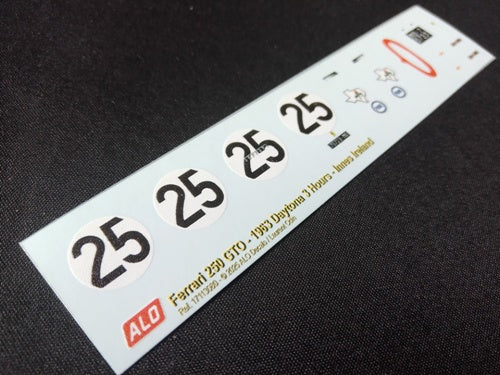 1963 DAYTONA 3 HOURS #25 FERRARI 250 GTO INNES IRELAND 1:43 DECALS