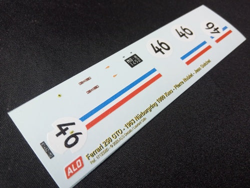 1963 NÜRBURGRING 1000 KMS #46 FERRARI 250 GTO PIERRE NOBLET/JEAN GUICHET 1:43 DECALS
