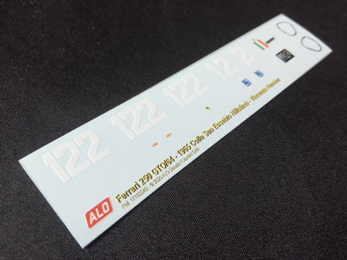 1965 COLLE SAN EUSEBIO HILLCLIMB #122 FERRARI 250 GTO/64 VINCENZO NEMBER 1:43 DECALS
