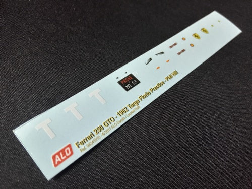 1962 TARGA FLORIO T-CAR FERRARI 250 GTO PHIL HILL 1:43 DECALS