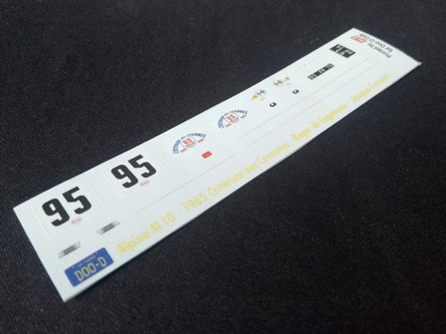 1965 CRITERIUM DES CEVENNES #95 ALPINE A110 ROGER DE LAGENESTE/JACQUES FERRAND 1:43 DECALS