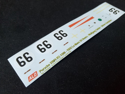 1955 LE MANS 24 HOURS #66 PORSCHE 550 WOLFGANG SEIDEL/OLIVIER GENDEBIEN 1:43 DECALS
