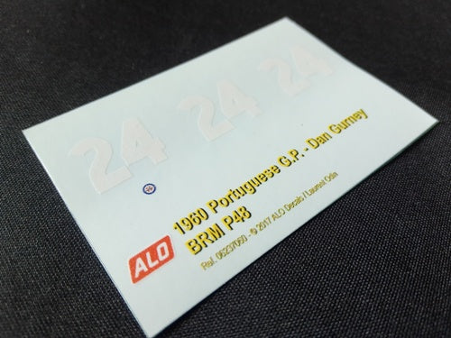 1960 PORTUGUESE GP #24 BRM P48 DAN GURNEY 1:43 DECALS