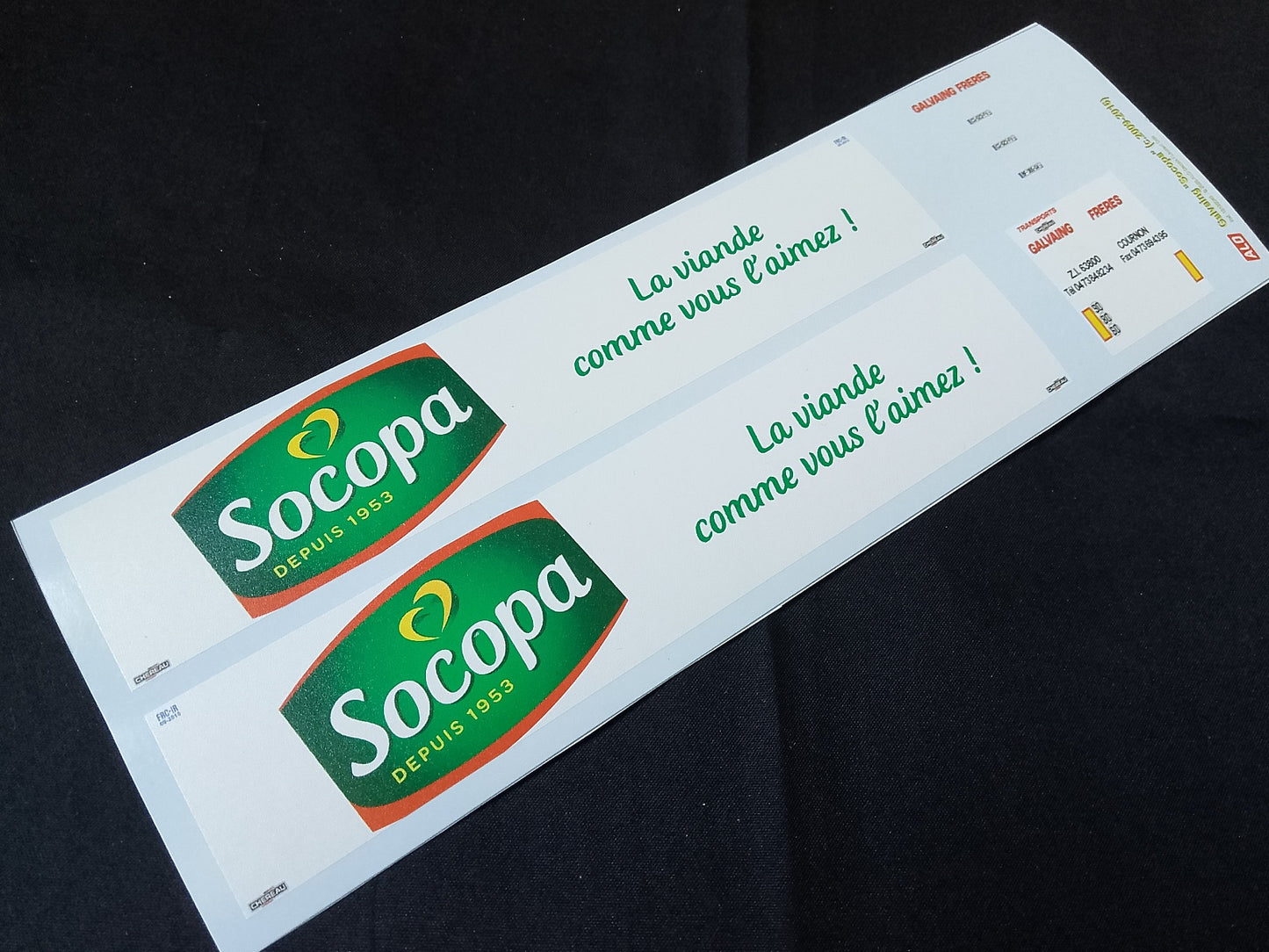 2009-2016 SEMI-TRAILER DECORATION "GALVAING FRERES - SOCOPA" 1:87 DECALS
