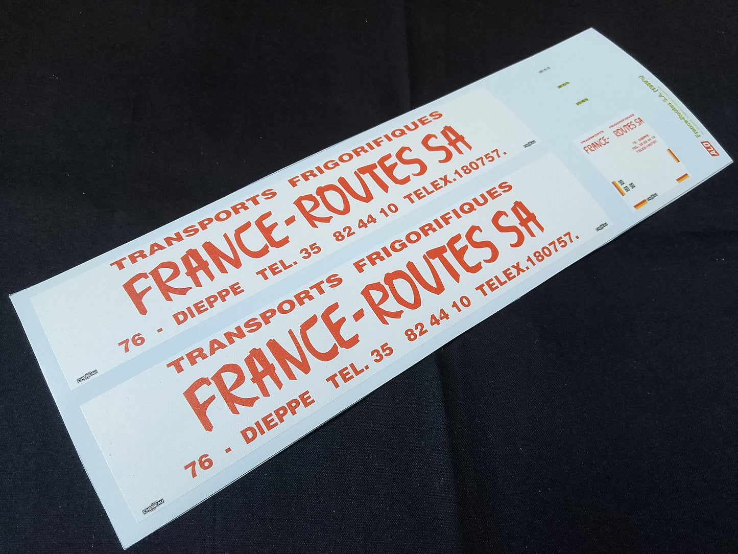 1980's SEMI-TRAILER DECORATION "FRANCE-ROUTE SA" 1:87 DECALS