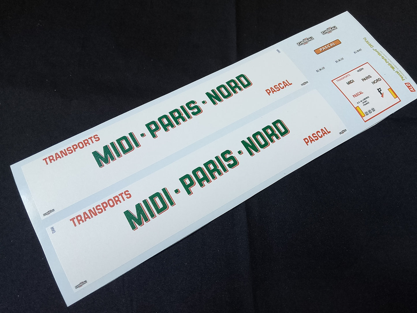 2010'S SEMI-TRAILER DECORATION "TRANSPORTS PASCAL - MIDI PARIS NORD" 1:87 DECALS