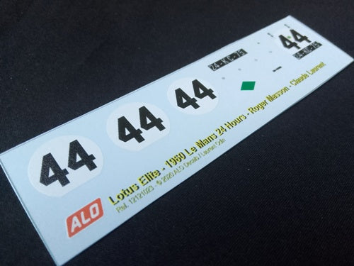 1960 LE MANS 24 HOURS #44 LOTUS ELITE ROGER MASSON/CLAUDE LAURENT 1:43, 1:32 DECALS