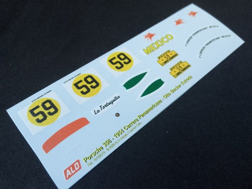 1954 CARRERA PANAMERICANA # 59 PORSCHE 356 OTTO BECKER ESTRADA 1:43, 1:32, 1:24, 1:18 DECALS