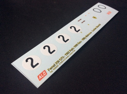 1962 PARIS 1000 KMS #2 FERRARI 250 GTO WILLY MAIRESSE/LUCIEN BIANCHI 1:43 DECALS