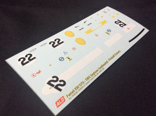 1963 DAYTONA CONTINENTAL #22 FERRARI 250 GTO FIREBALL ROBERTS 1:43 DECALS