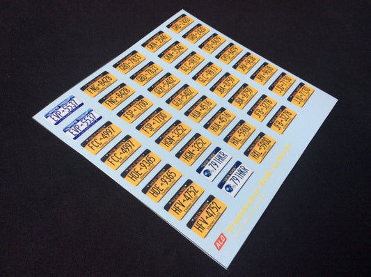 2010-2019 NEW YORK REGISTRATION PLATES 1:18 DECALS - FOR 20 CARS