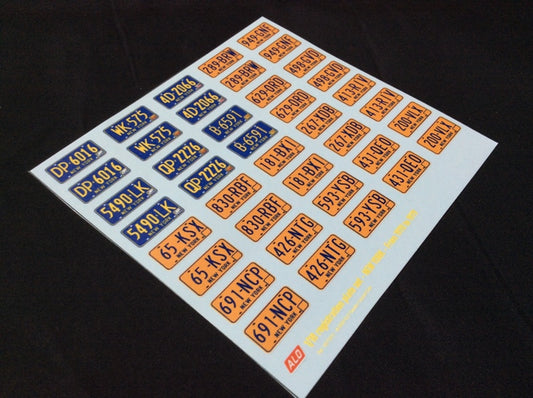 1970-1979 NEW YORK REGISTRATION PLATES 1:18 DECALS - FOR 20 CARS