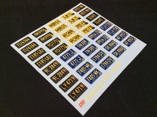 1960-1969 NEW YORK REGISTRATION PLATES 1:18 DECALS - FOR 20 CARS