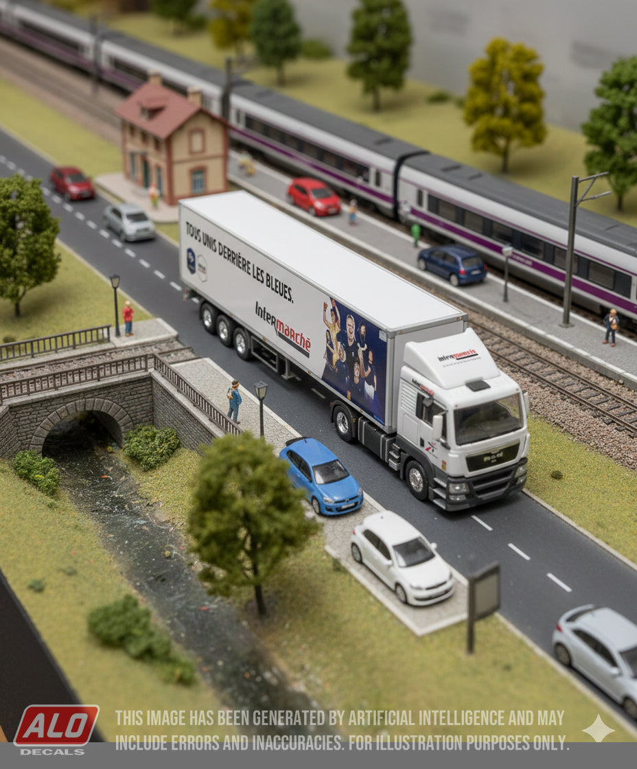 2020 SEMI-TRAILER DECORATION "INTERMARCHÉ, TOUS UNIS DERRIÈRE LES BLEUS" 1:87 DECALS