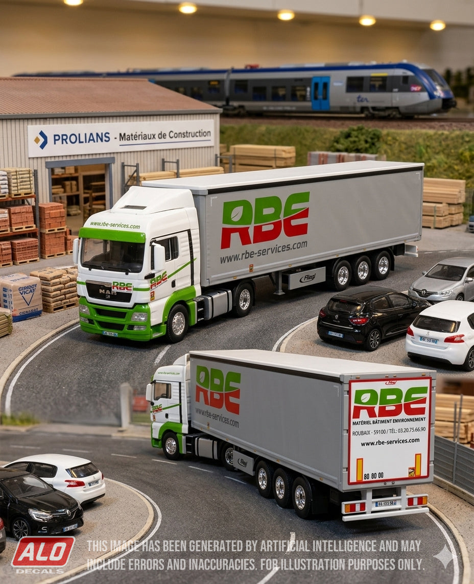 2015-PRESENT SEMI-TRAILER DECORATION "RBE - ROUILLÉ BÂTIMENT ENVIRONNEMENT" 1:87 DECALS