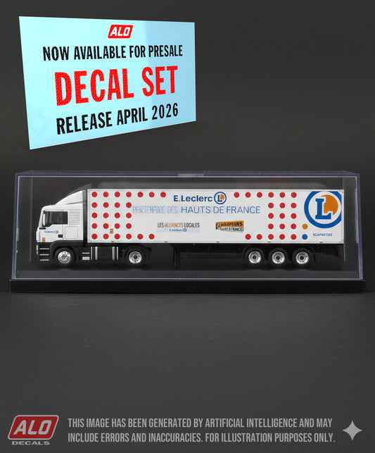 2022 SEMI-TRAILER DECORATION "E. LECLERC - SCAPARTOIS, PARTENAIRE DES HAUTS DE FRANCE" 1:87 DECALS