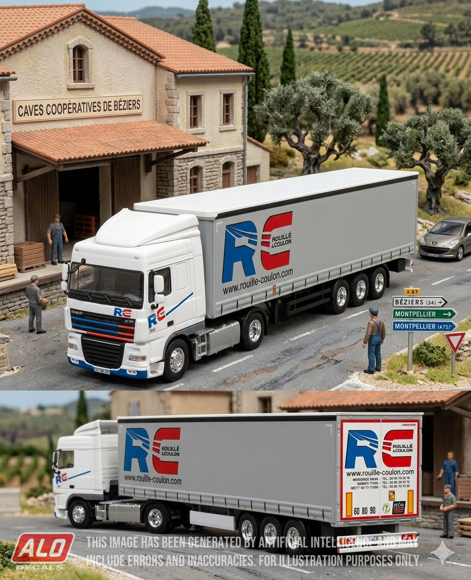 2009-PRESENT SEMI-TRAILER DECORATION "ROUILLÉ & COULON" (CURTAIN) 1:87 DECALS