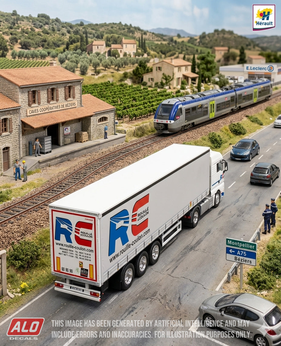 2009-PRESENT SEMI-TRAILER DECORATION "ROUILLÉ & COULON" (CURTAIN) 1:87 DECALS