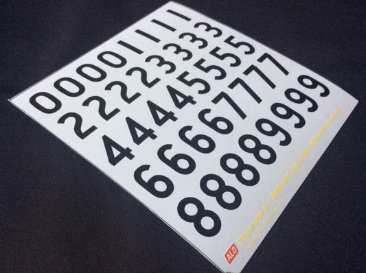 1950's TO 1970's BRITISH-STYLE RACE NUMBERS - "BRANDS HATCH" MODEL - 1:18 DECALS