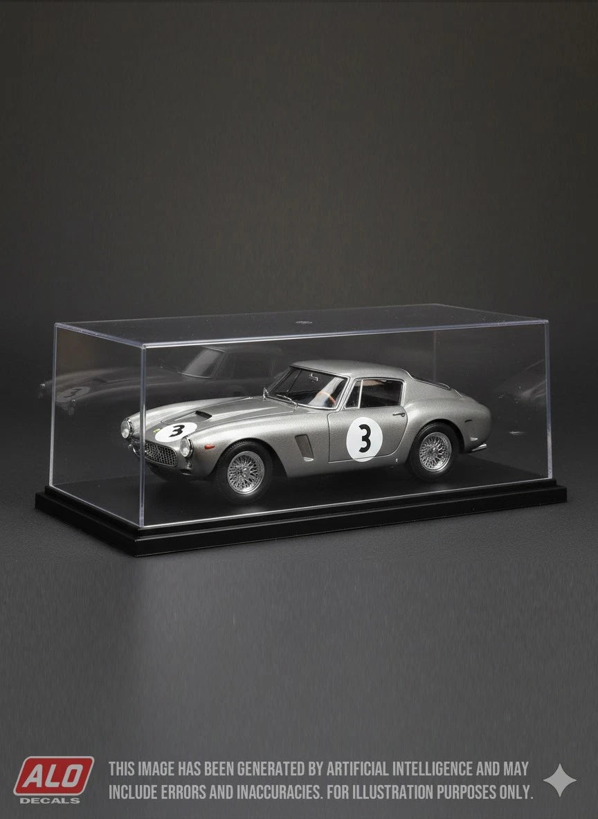 1961 PARIS 1000 KMS, MONTLHERY # 3 FERRARI 250 GT SWB WILLY MAIRESSE/LUCIEN BIANCHI 1:43, 1:32, 1:24, 1:18 DECALS
