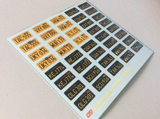 1960-1969 CALIFORNIA REGISTRATION PLATES 1:43, 1:24, 1:18 DECALS - FOR 20 CARS