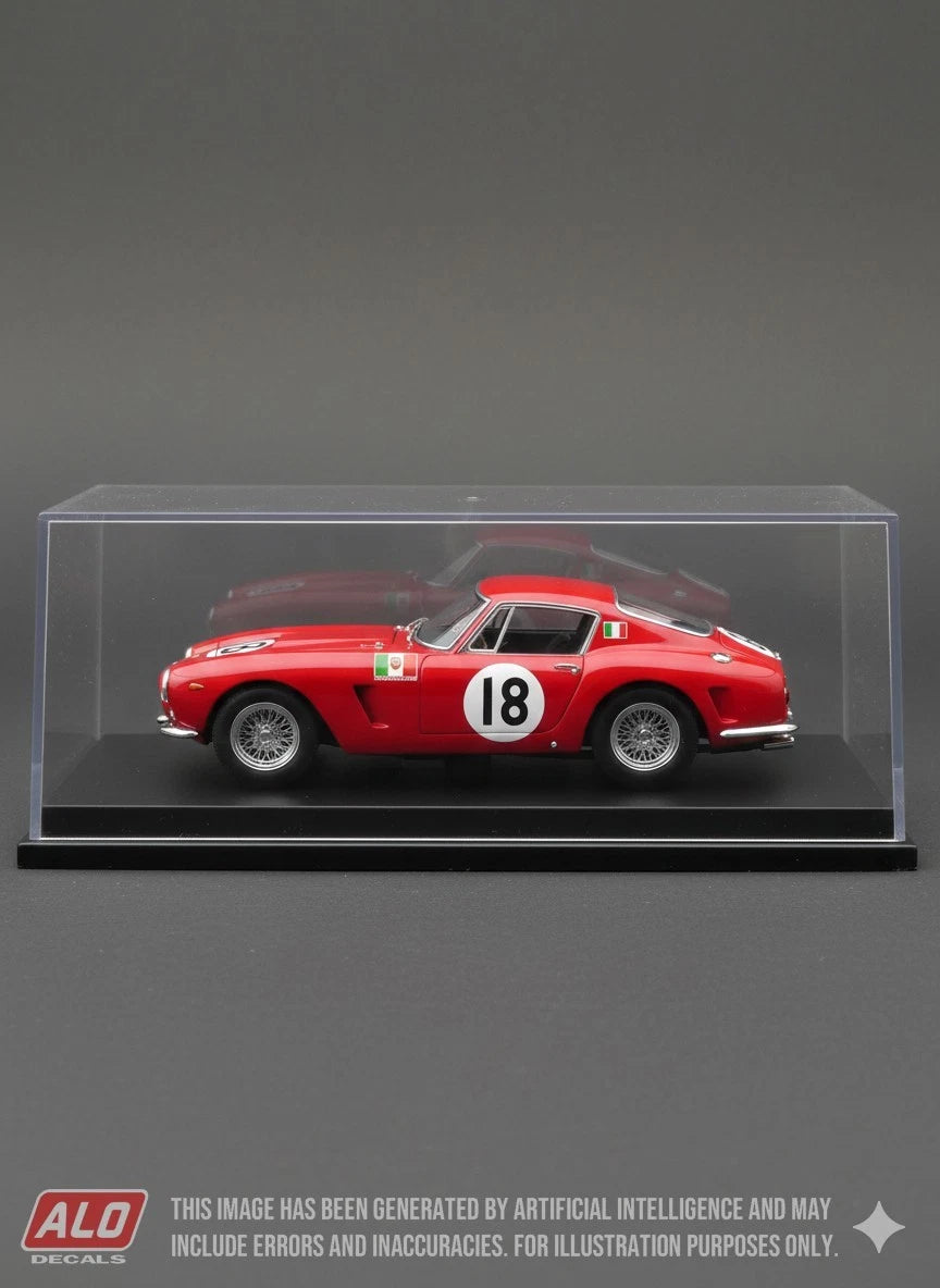 1961 PARIS 1000 KMS, MONTLHERY #18 FERRARI 250 GT SWB CARLO MARIA ABATE/COLIN DAVIS 1:43, 1:32, 1:24, 1:18 DECALS